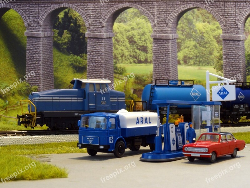 Petrol Stations Model Cars Model Train Diorama Railway