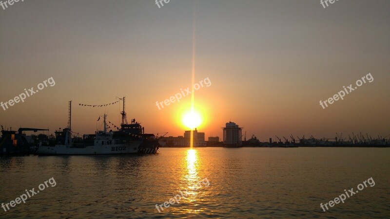 Sunset Sun Sea Beach Horizon