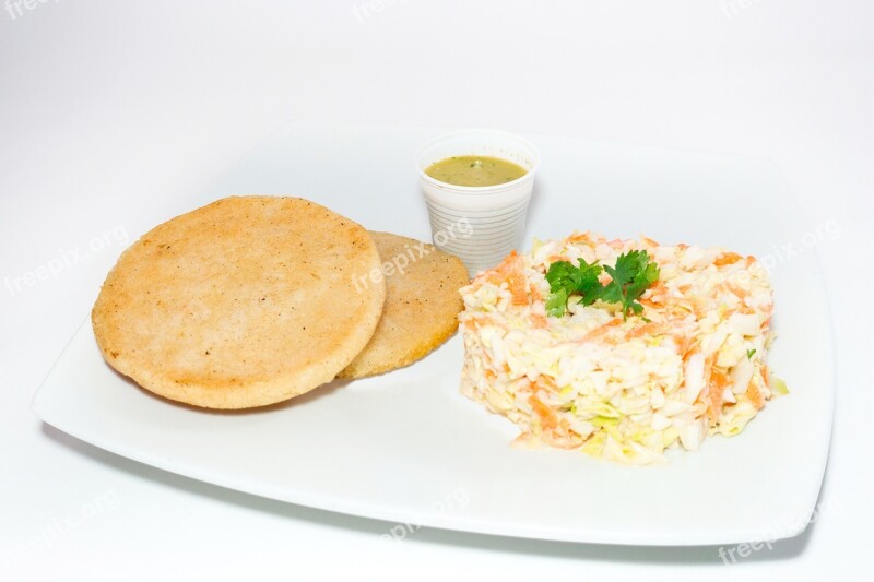 Arepa Salad Dish Sauce Gastronomy