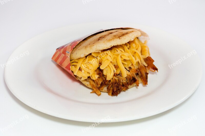 Arepa Venezuelan Food Arepa Catira Pork Yellow Cheese