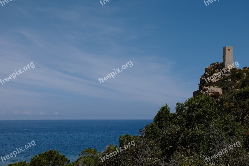 Sardinia East Coast Rock Tower Torre Delle Saline