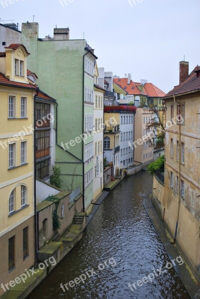 Prague Kampa River Houses Bohemia