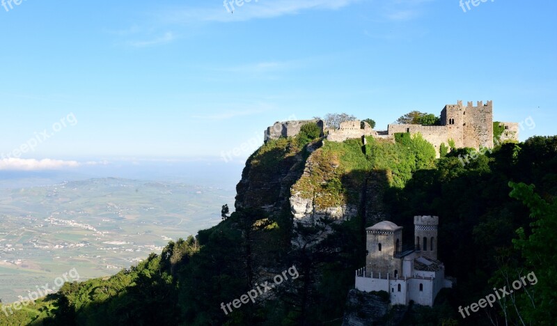 Castle Erice Rock Fortress View