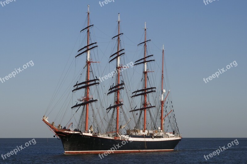 Shipping Sail Training Ship Sedov The Four-masted Barque Sailing Vessel Navy