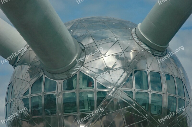 Belgium 2015 Brussels Atomium Detail World's Fair Places Of Interest