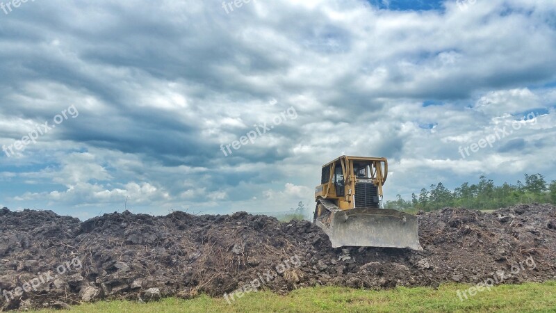 Bulldozer Work Field Machine Outdoors