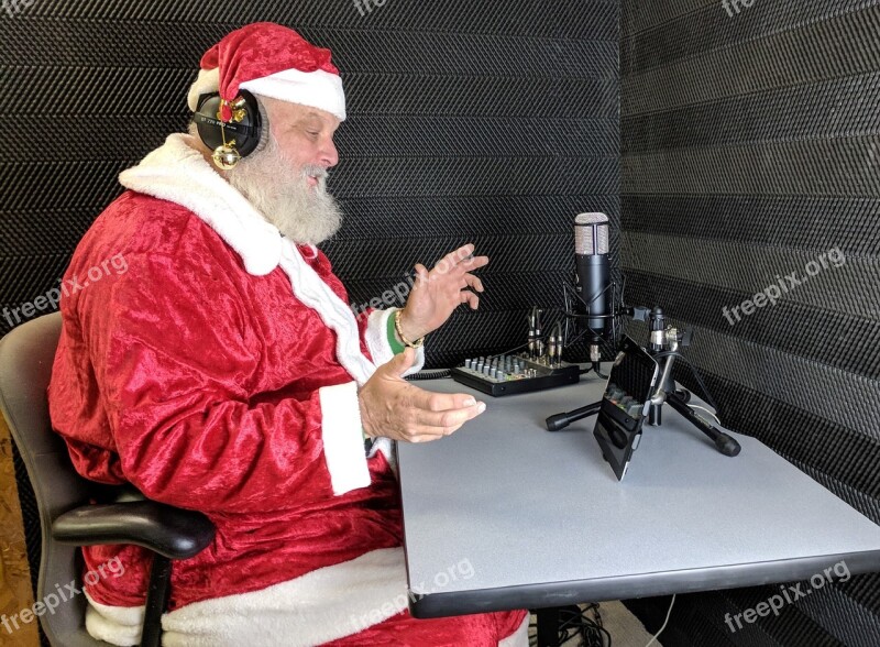 Santa Santa Claus Voiceover Record Headphones