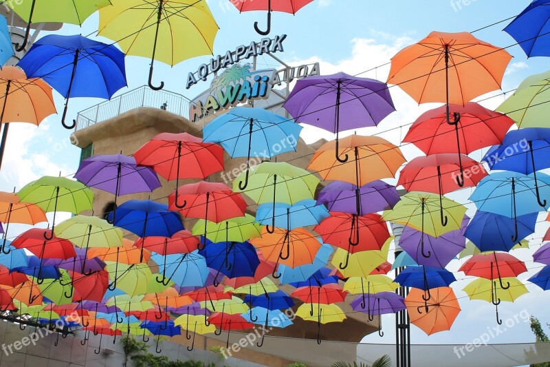 Umbrellas Alley Sun Shadow Vacation