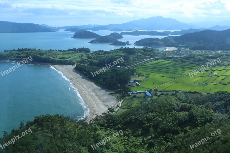 Landscape Bathing Beach Sandy Sea Romantic