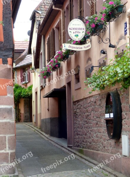 Ribeauvillé Lane Passage Medieval Village Castle