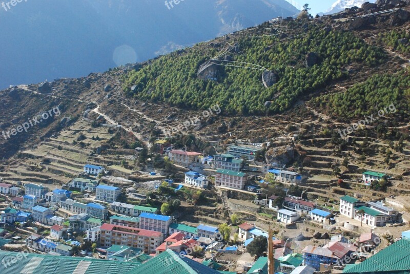 Nepal The Himalayas Namche Bazar View Of Namche Bazar Free Photos