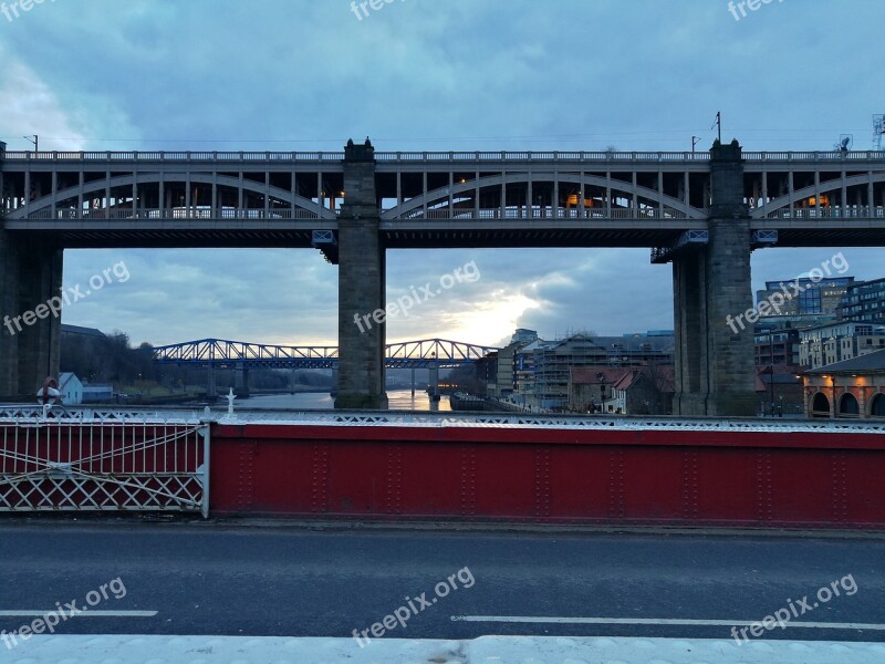 Newcastle Upon Tyne Bridges Swing Bridge Free Photos