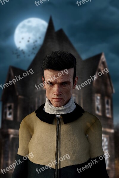 Horror Portrait Man Halloween Creepy