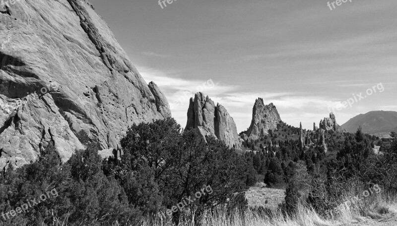 Colorado Springs Garden Of The Gods Formation Landscape Sky