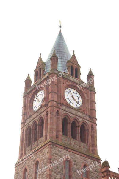 Guildhall Building Monuments Tower Clock Free Photos