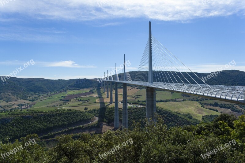 Millau Viaduct France Bridge Skråstag Millau