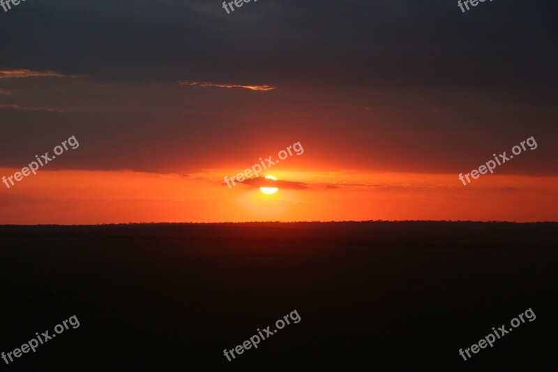 Sunset Africa Tan Tanzania Savannah