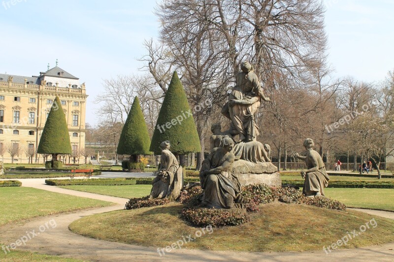 Park Statue Grove Würzburg Tree