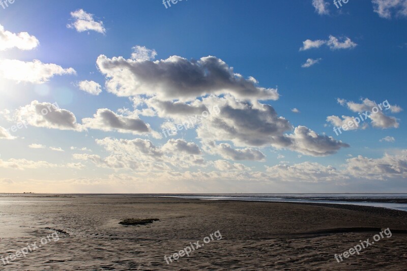 Schiermonnikoog Beach Clouds Sea Island