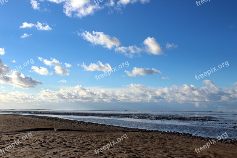 Schiermonnikoog Beach Clouds Sea Island