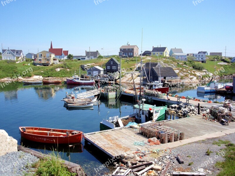 Canada Port Nature Nova Scotia Boats