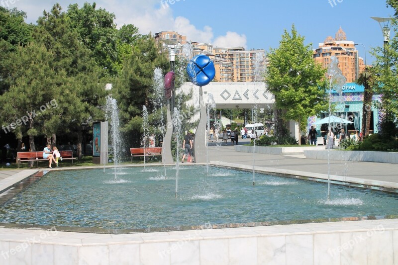 Fountain Water Sun Ukraine Odessa