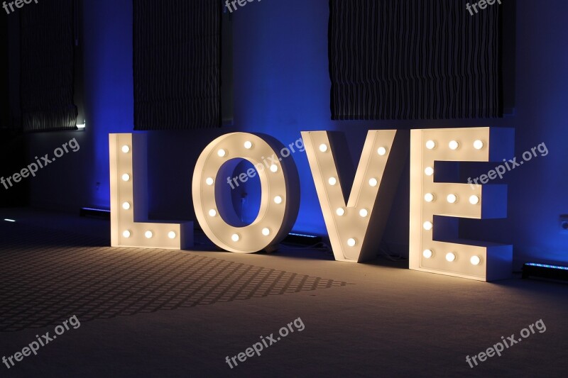 Love Wedding Lights Wedding Decoration The Inscription