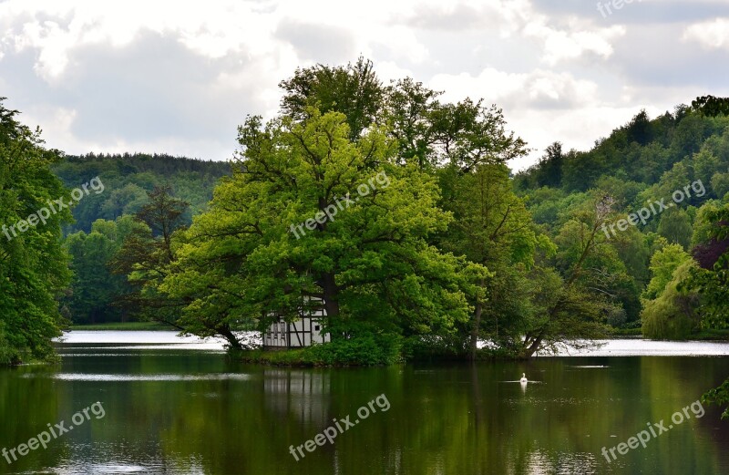 Greiz Park Lake Swan House Free Photos