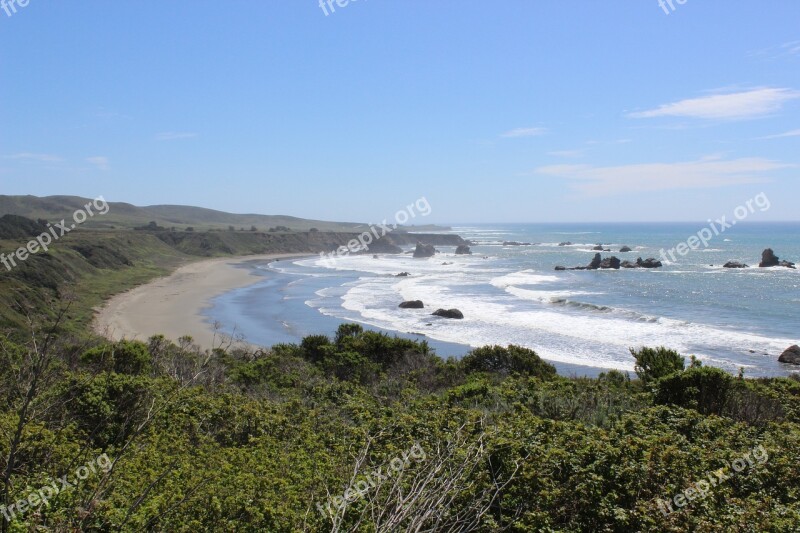 California Coast Line Ocean Beach Free Photos