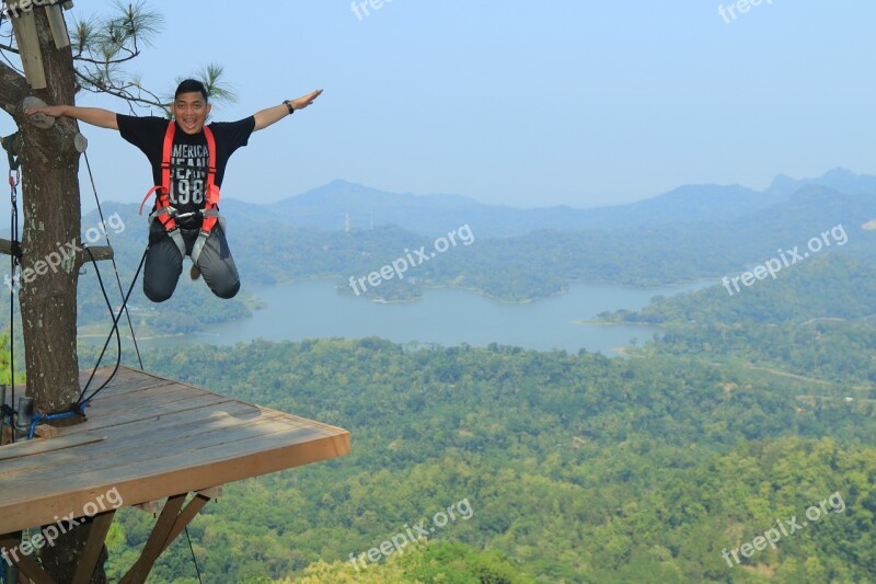 Jump High Lake View Mountain Free Photos