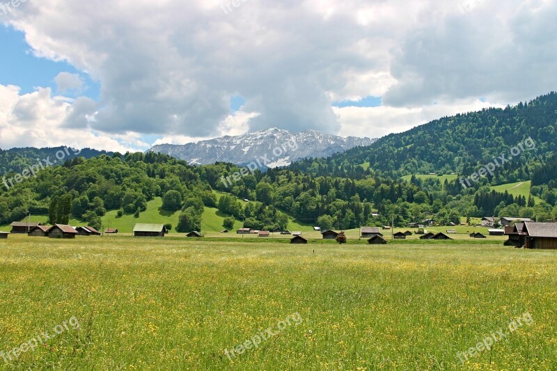 Allgäu Landscape Reported Fields Forest