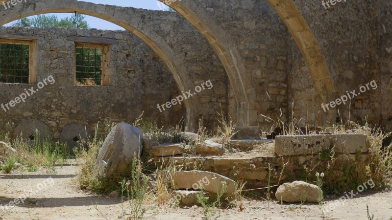 Monastery Crete Saint Georges Abbey Free Photos