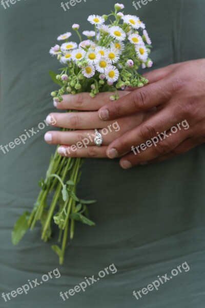 Weddings Flowers Engagement Rain Hands