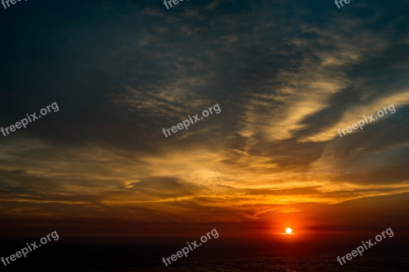 Sunset Sun Landscape Clouds Ballet