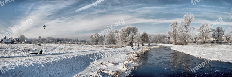 The River Czarna-janica Winter Black Hangcha Nature Frost