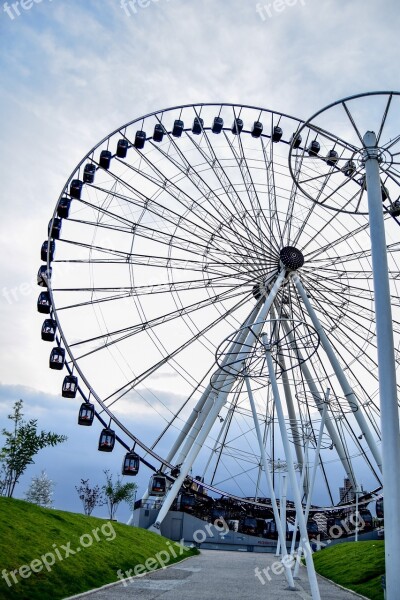 Wheel Of Fortune Amusement Park Lights City Mechanisms