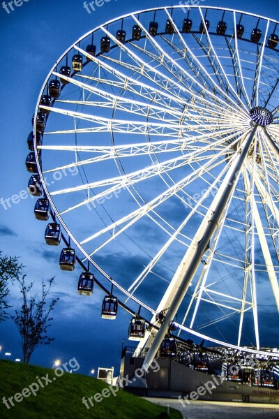 Wheel Of Fortune Amusement Park Lights City Mechanisms