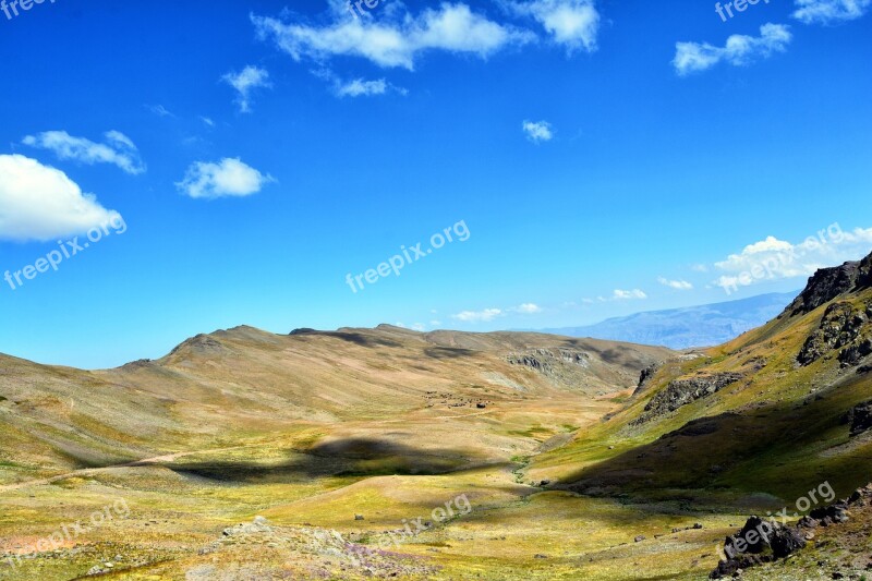 Mountain Highland Nature Green Landscape