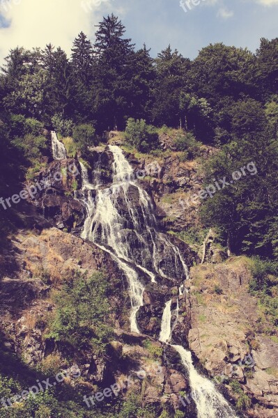 Waterfall Nature Water Landscape Waterfalls