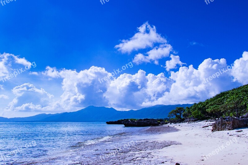 Okinawa Sea Sky Japan Landscape