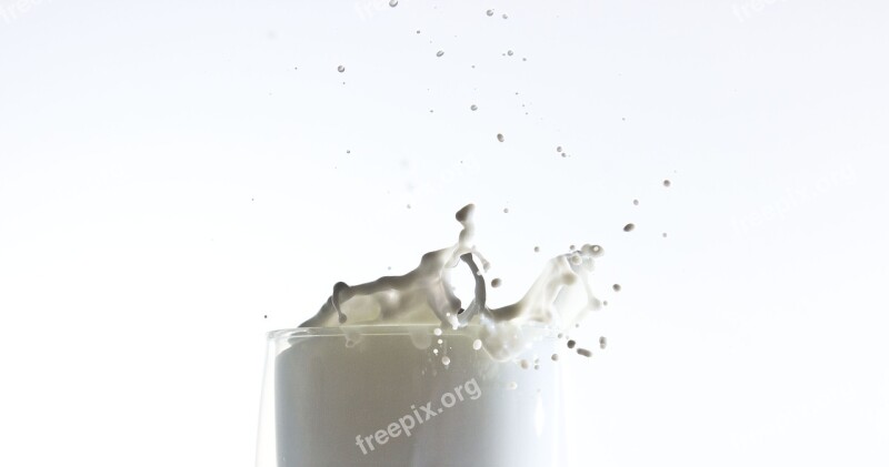 Milk Splash Healthy Glass White