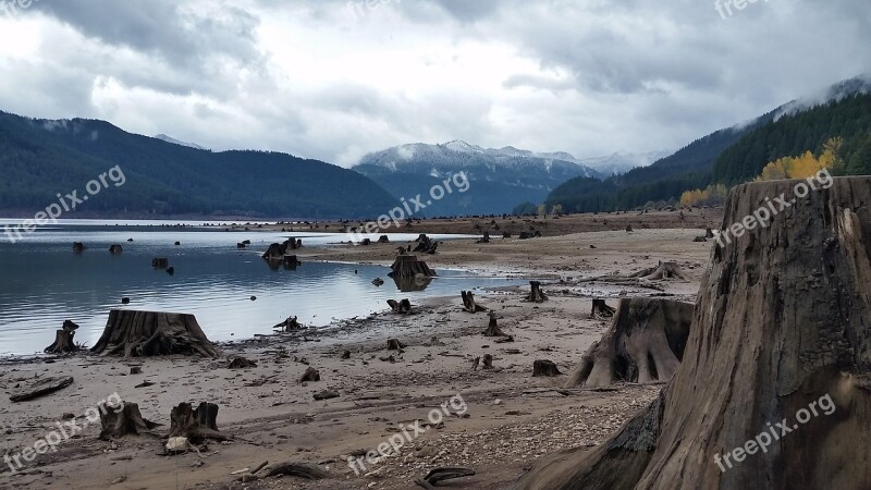 Detroit Lake Oregon Stump Lake Bed Drought