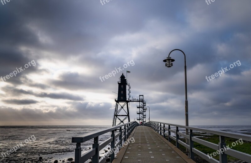 Lighthouse Steeg North Sea Lake Sea