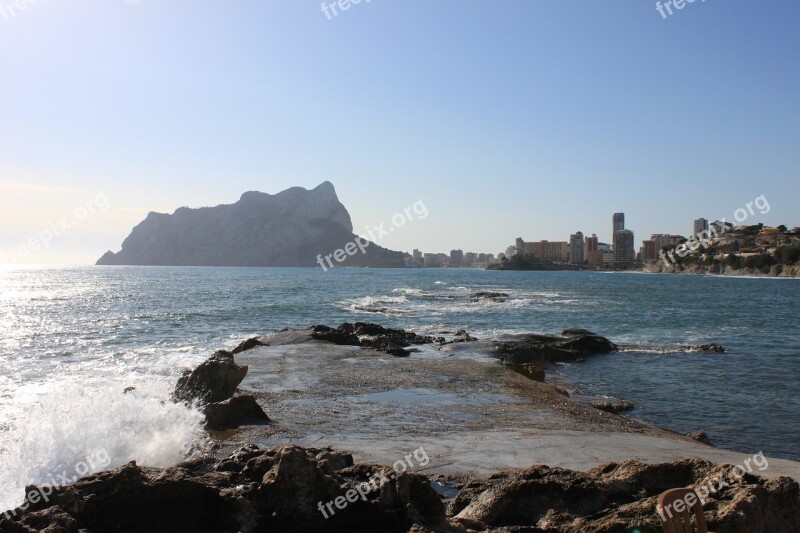 Spain Calpe Ifach Mountain Sea