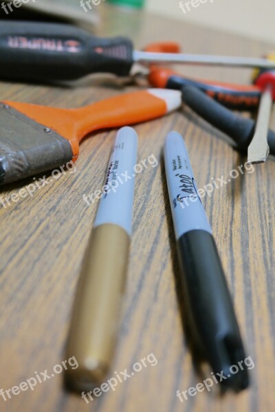 Tweezers Screwdriver Brush Tools Down