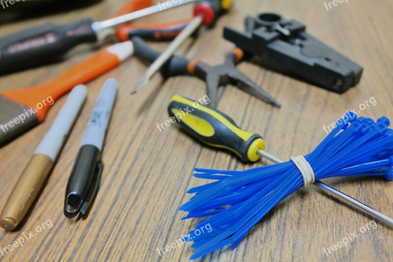 Tweezers Screwdriver Brush Tools Down