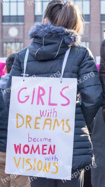 Girl Woman Protest Protester Sign