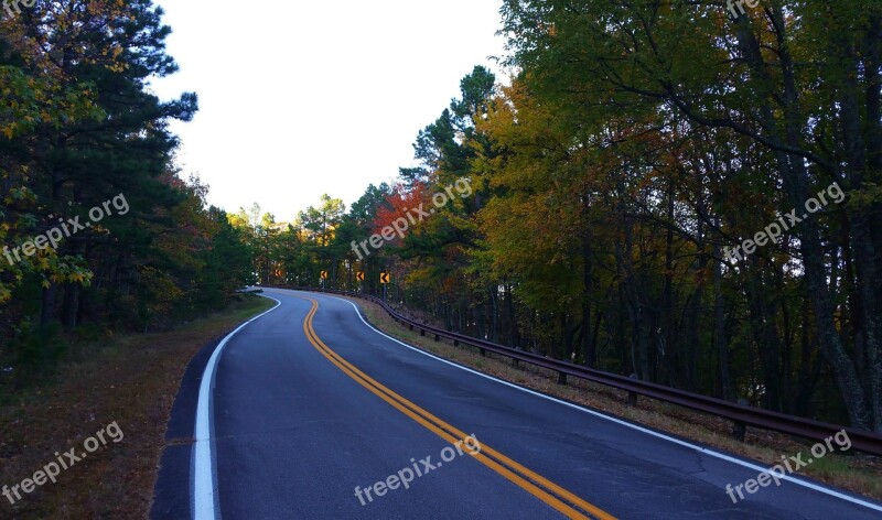 Mountain Road Trees Hills Winding