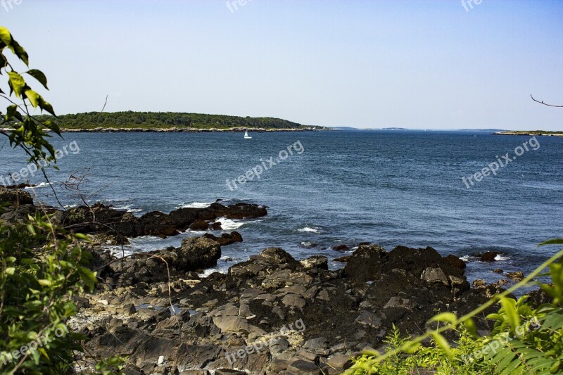 Maine Portland Coast Shoreline Shore