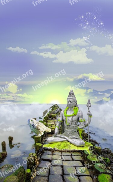 Shiva Lord Shiva Photomontage Digital Art Mystical